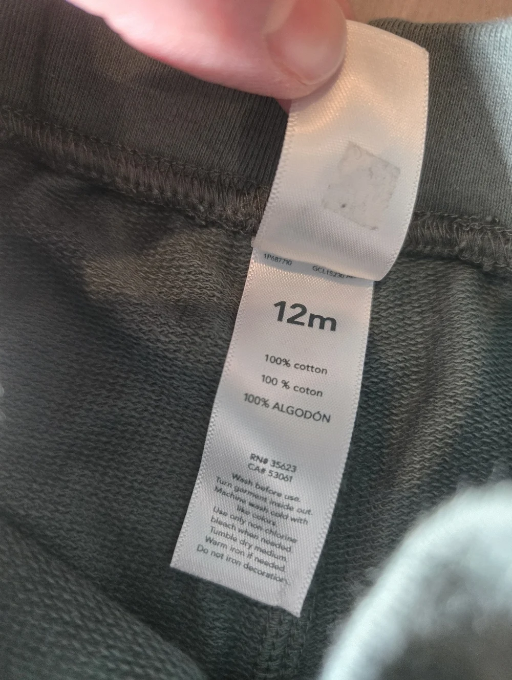 Just One You Carter's Cotton Green Baby Boy Joggers Sweatpants Size 12m NWOT
